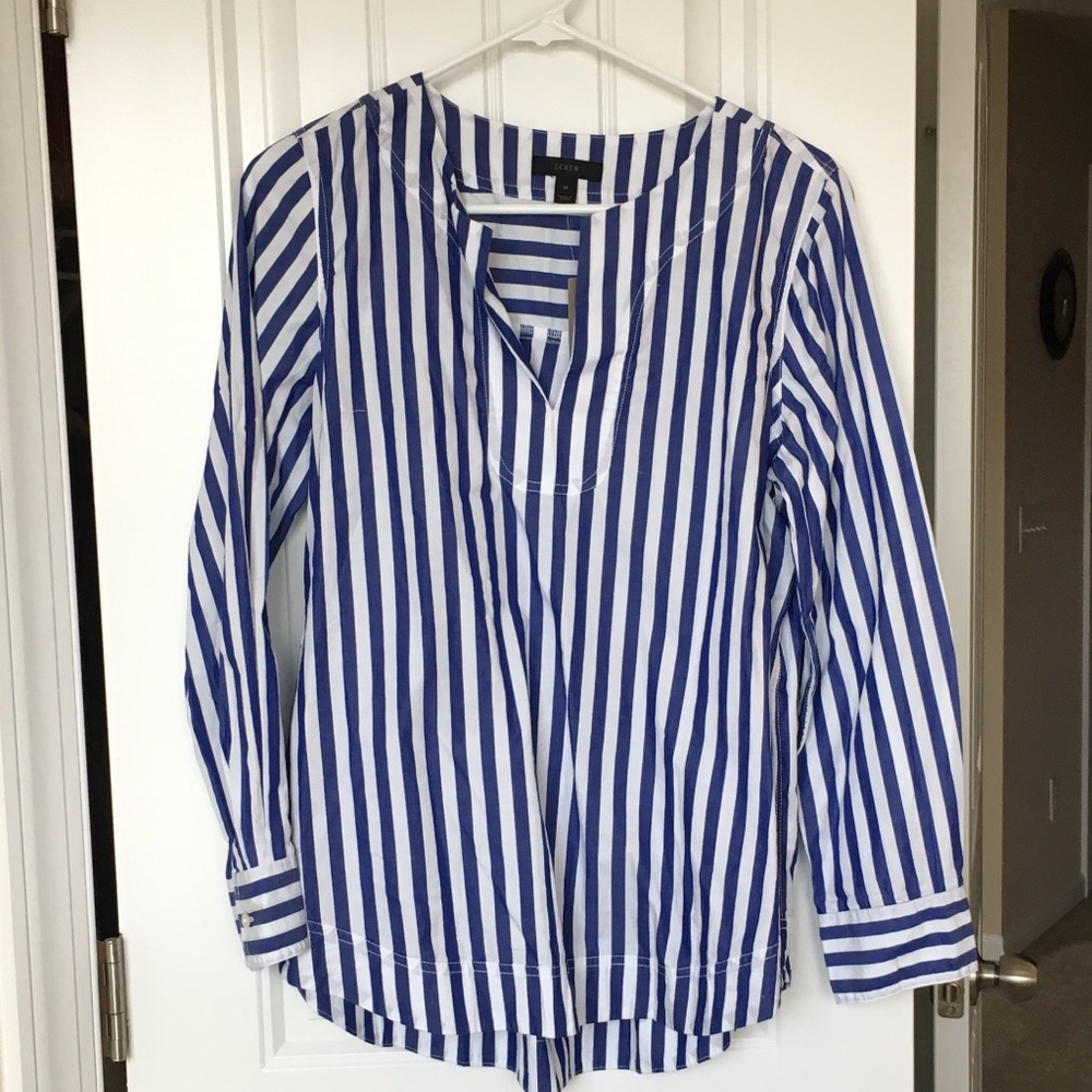 Jcrew blue and white striped shirt, new with tags